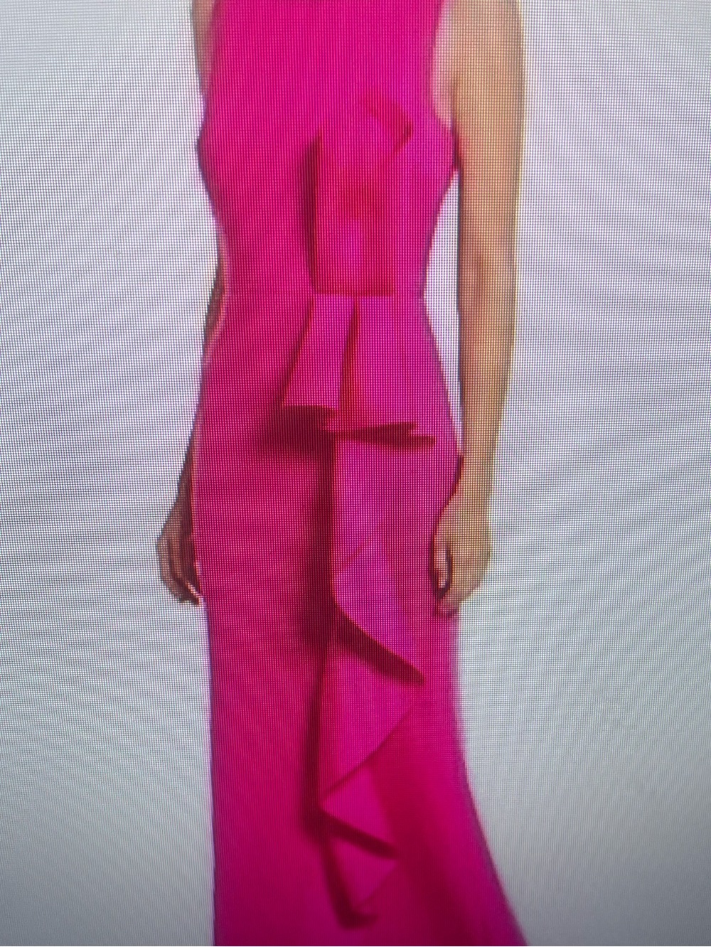 Eliza J sz14 Sleeveless Fuchsia Ruffle Column Gown